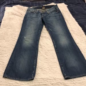 Lightly distressed Lucky boot cut jeans